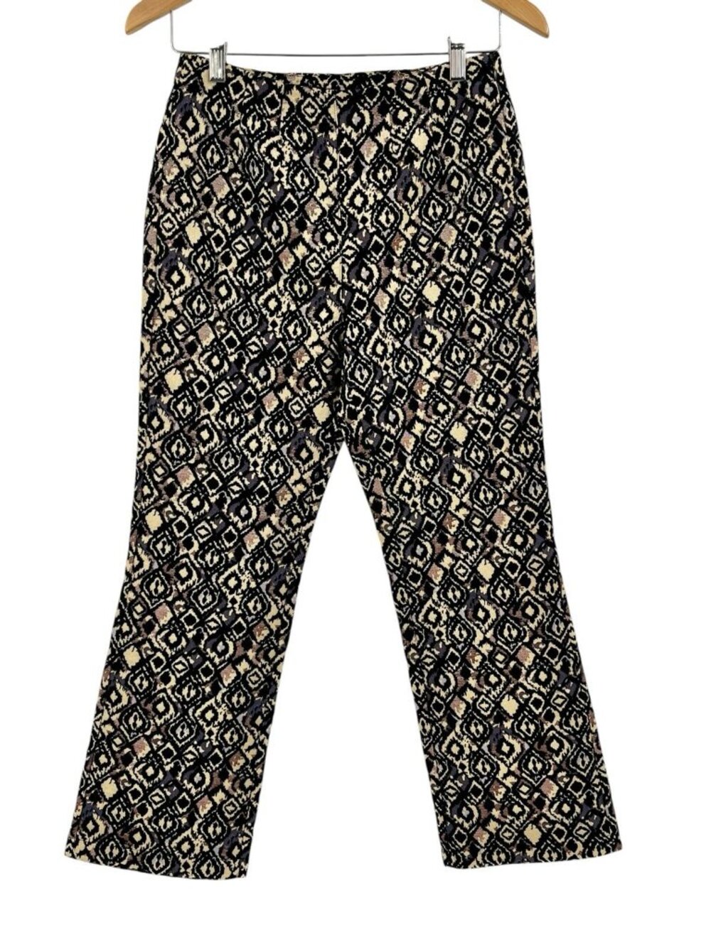 FREE PEOPLE Women's Purple Gold Mod Metallic Kick Flare Cropped Pant Size 2 - Picture 1 of 7